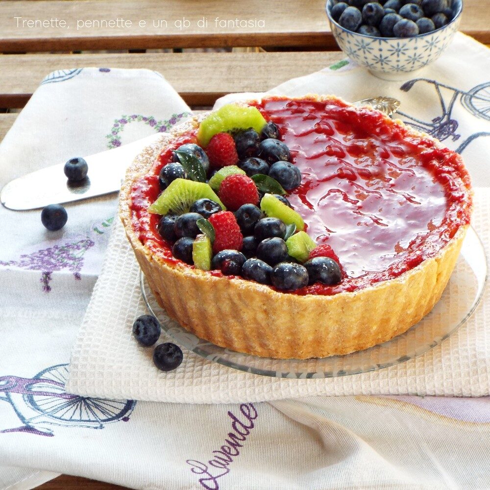 Crostata cheesecake con marmellata di lamponi