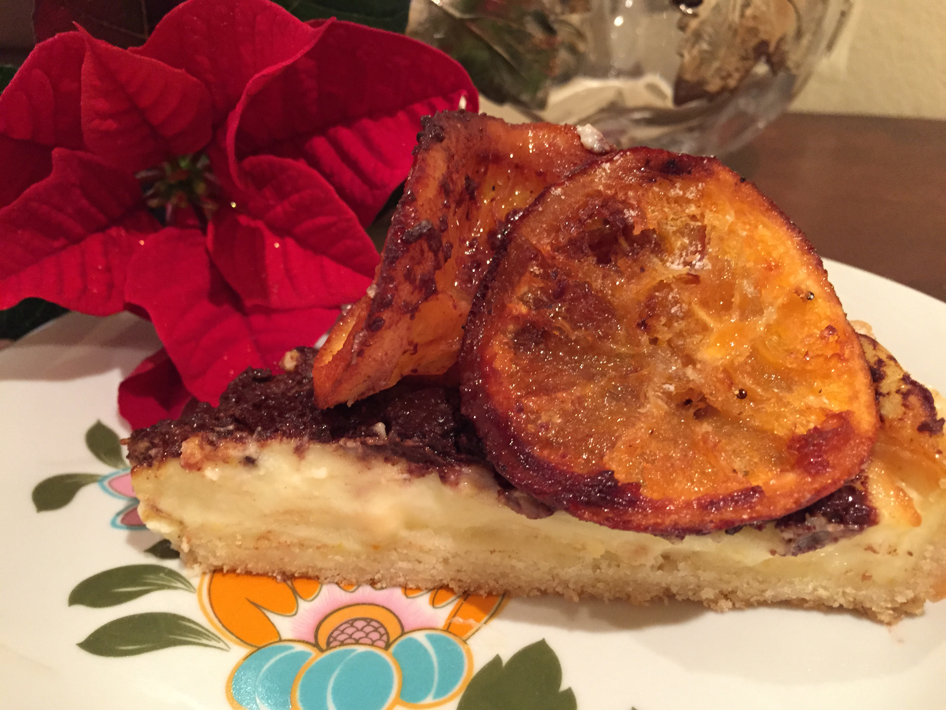 Crostata con arance caramellate