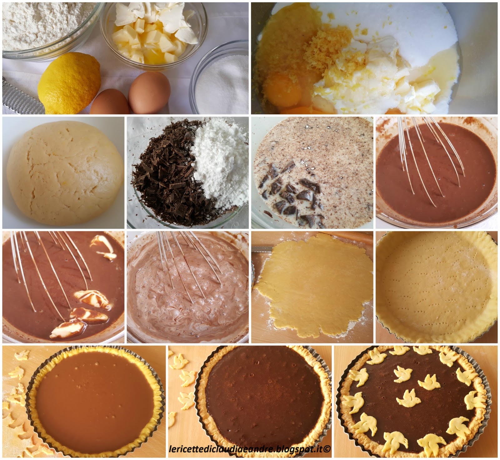 Crostata con crema al cioccolato fondente