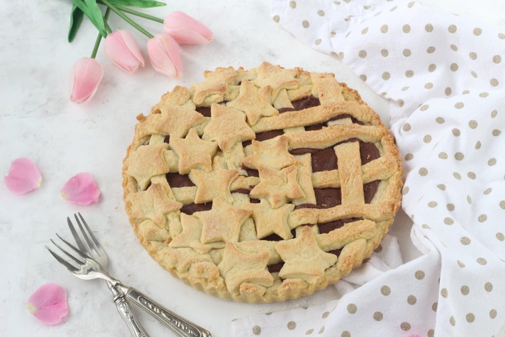 Crostata con crema al cioccolato