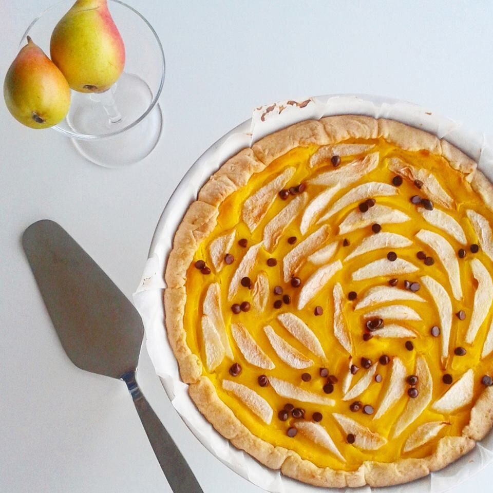 Crostata con crema alle pere