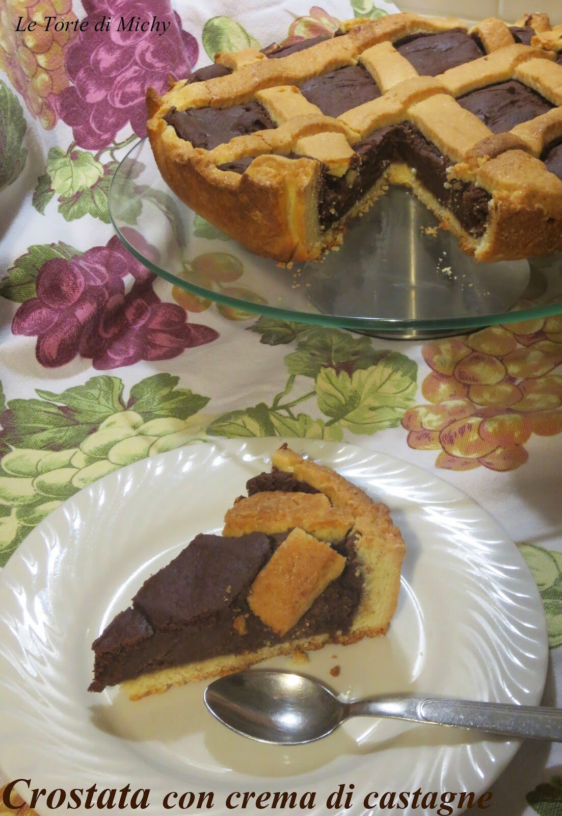 Crostata con crema di castagne al cioccolato
