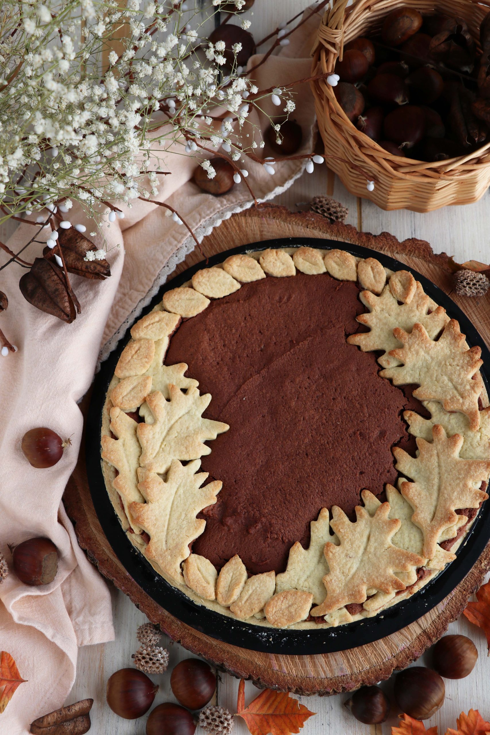 Crostata con crema di castagne