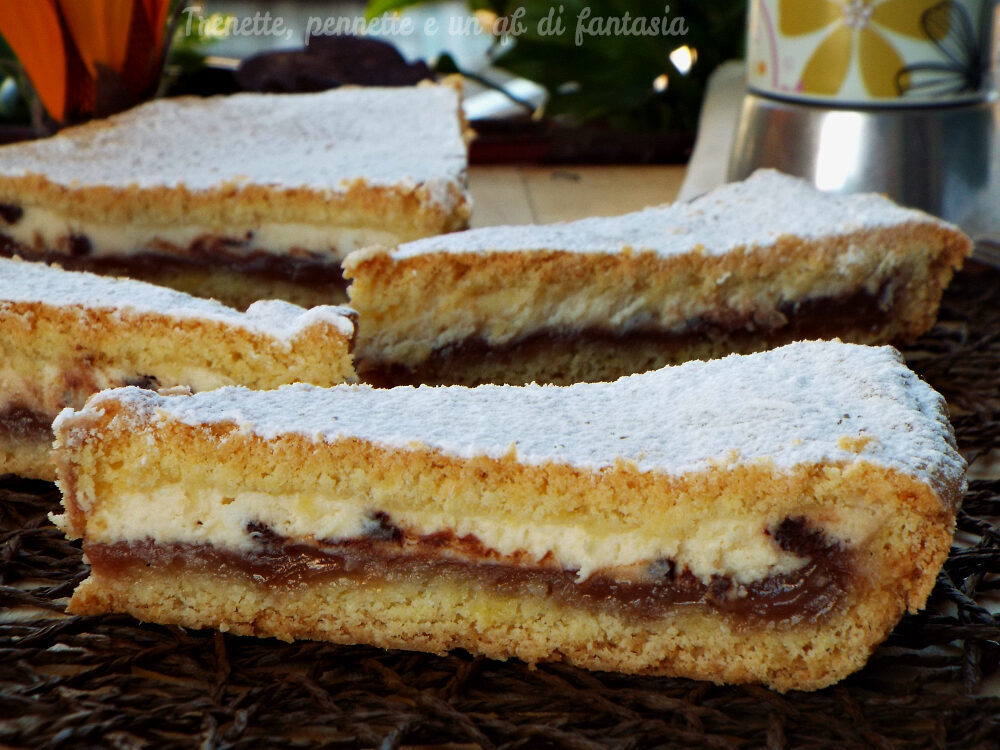 Crostata con crema di marroni e ricotta