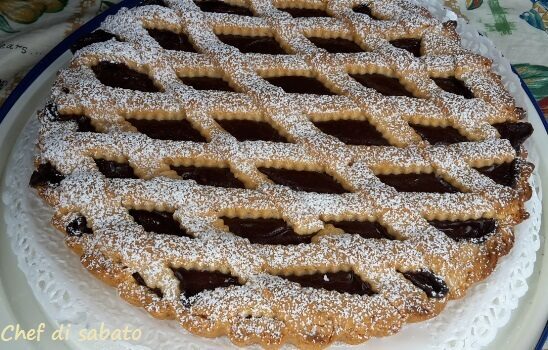 Crostata con crema pasticcera al cioccolato