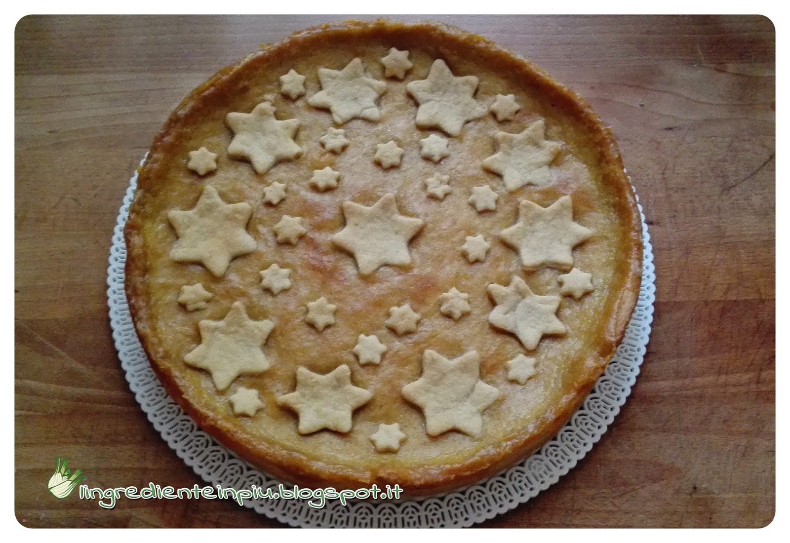 Crostata con crema pasticcera alle pesche