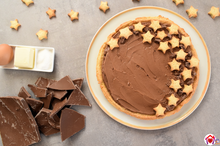 Crostata con ganache al cioccolato