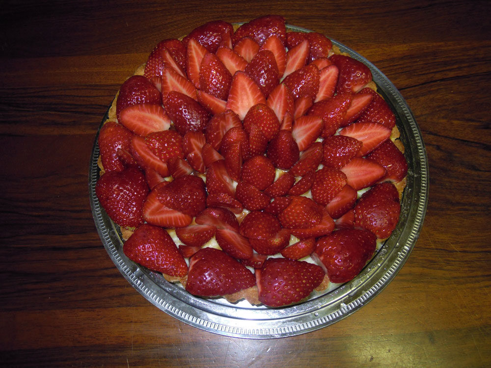 Crostata con lamponi o fragole