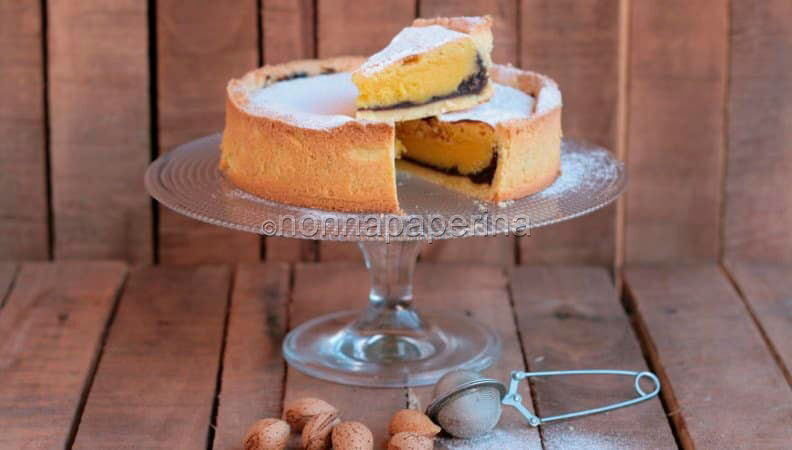Crostata con marmellata di castagne , whisky e crema frangipane