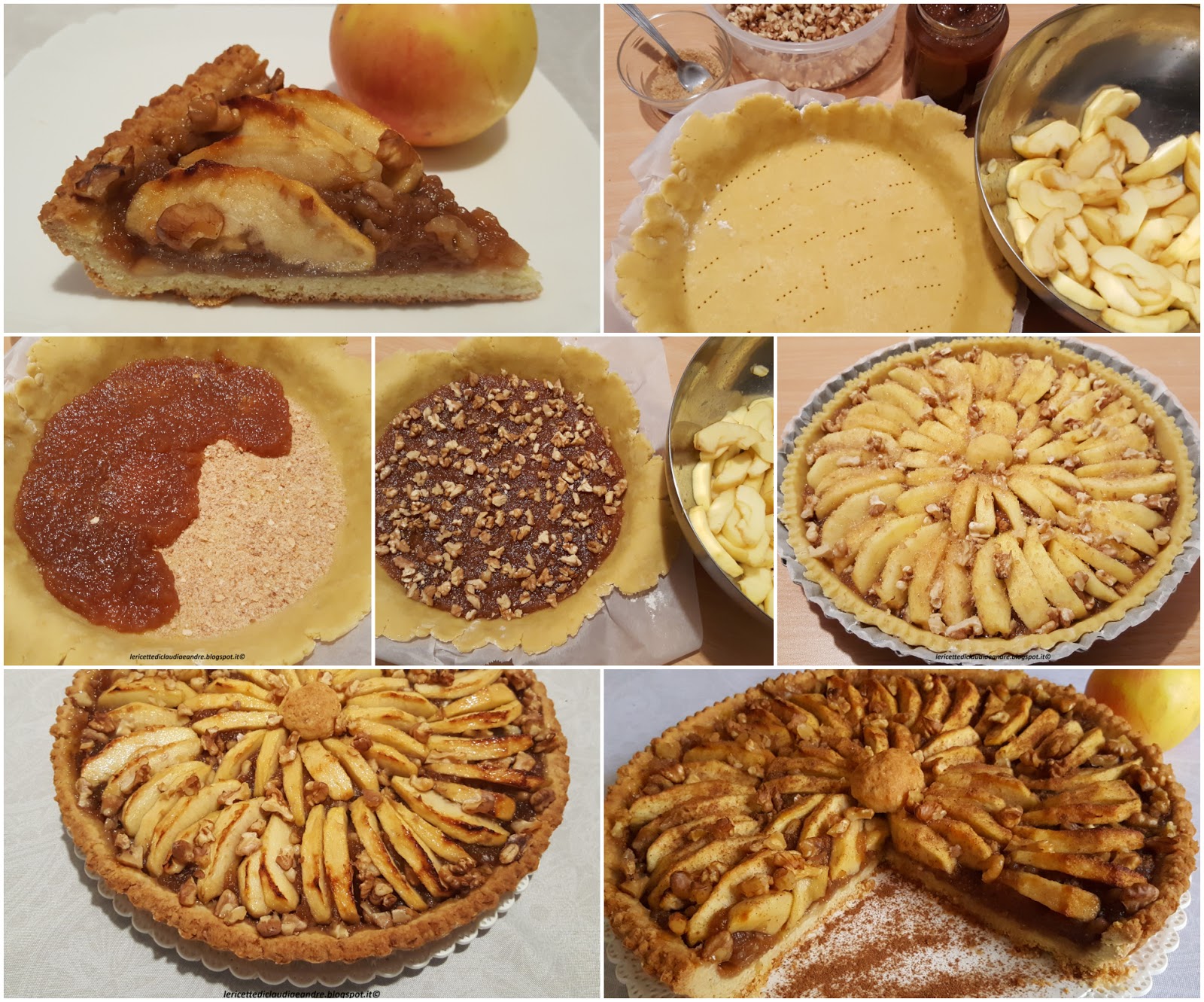 Crostata con mele e noci
