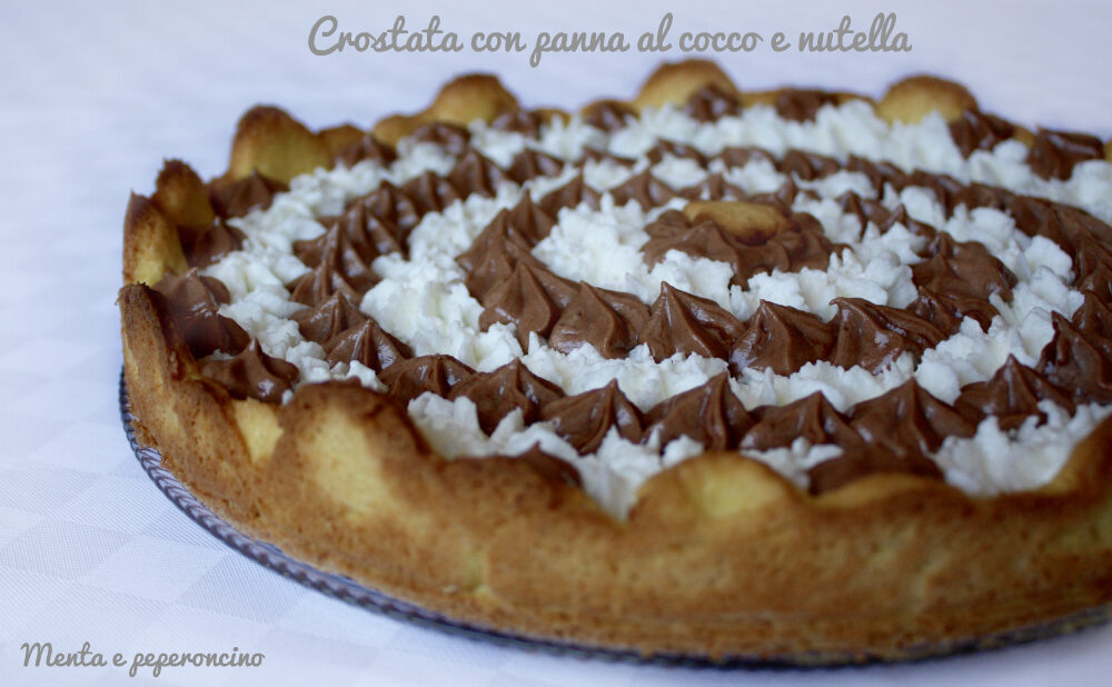 Crostata con panna al cocco e nutella