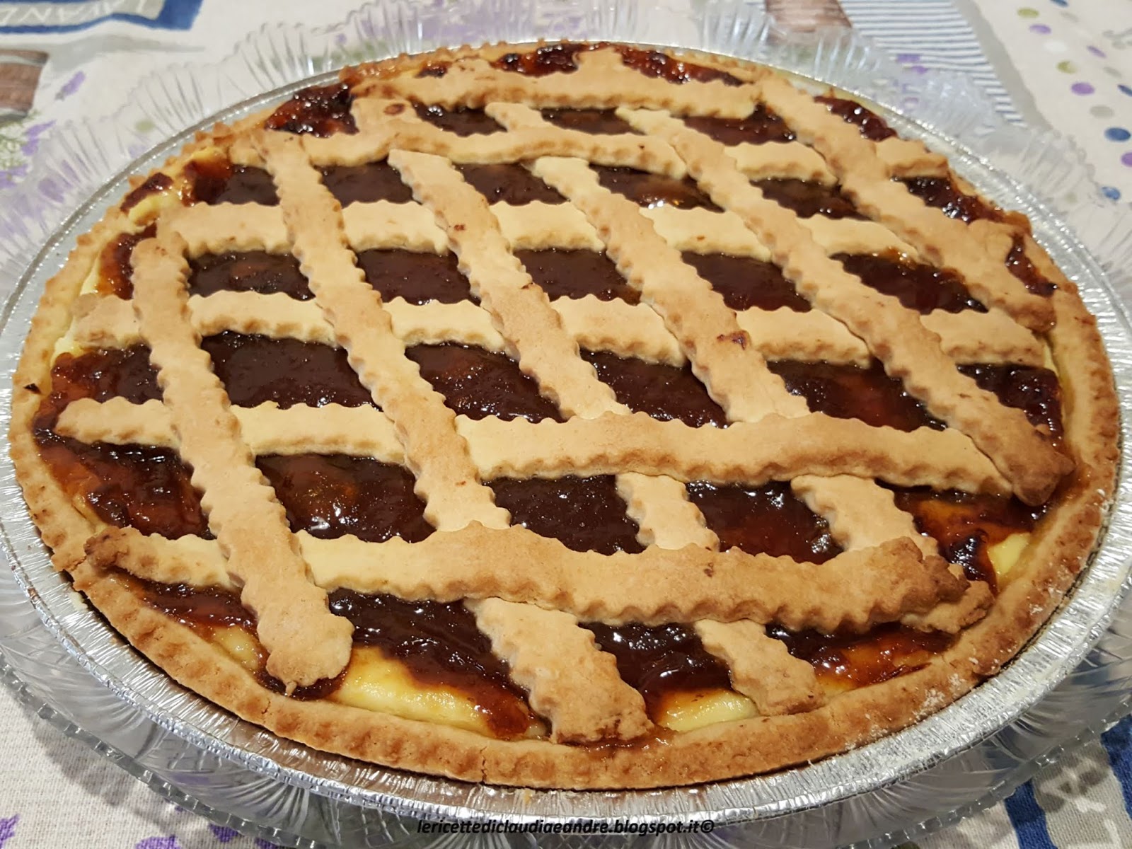 Crostata con ricotta e confettura di albicocca