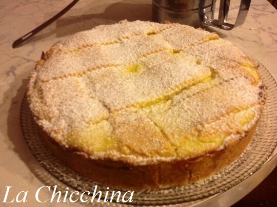 Crostata con ricotta e confettura di visciole