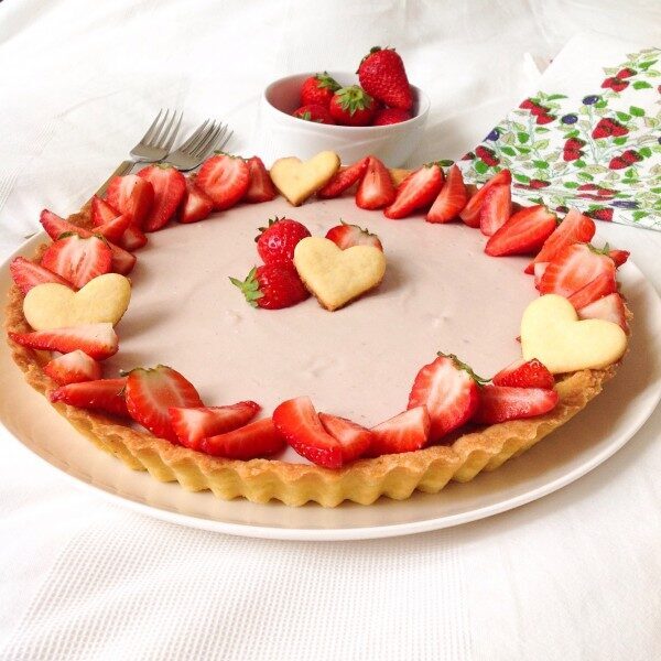 Crostata con ricotta e fragole