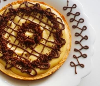 Crostata crema e crumble al cacao