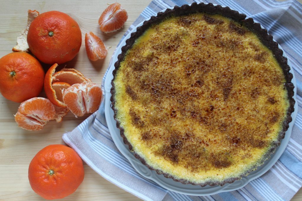 Crostata creme brulée alle clementine