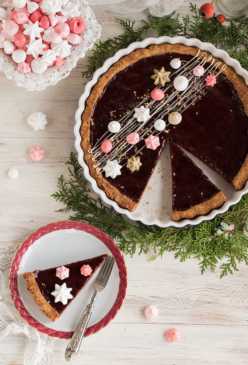 Crostata di amaranto con confettura di ribes