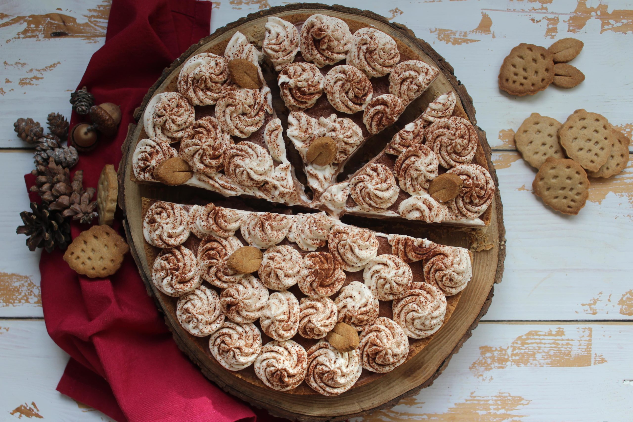 Crostata di castagne con cremoso al cioccolato fondente