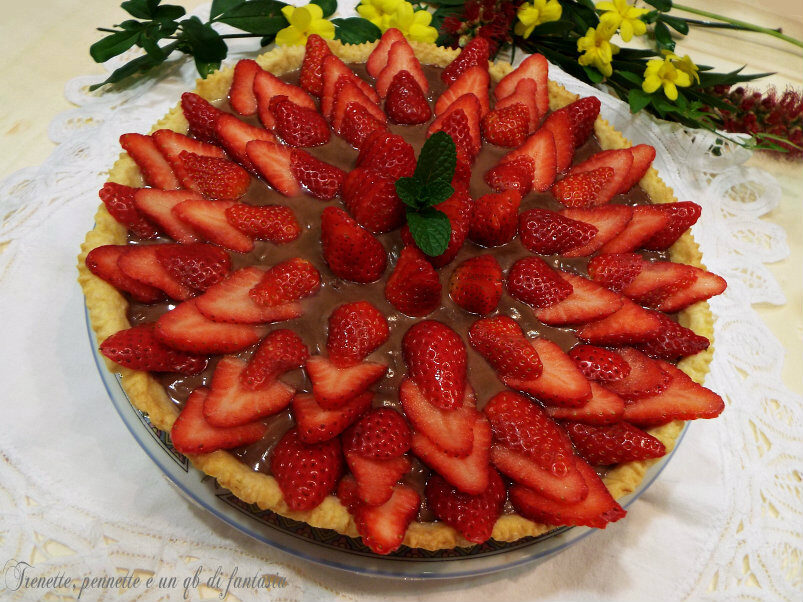 Crostata di cioccolato e fragole
