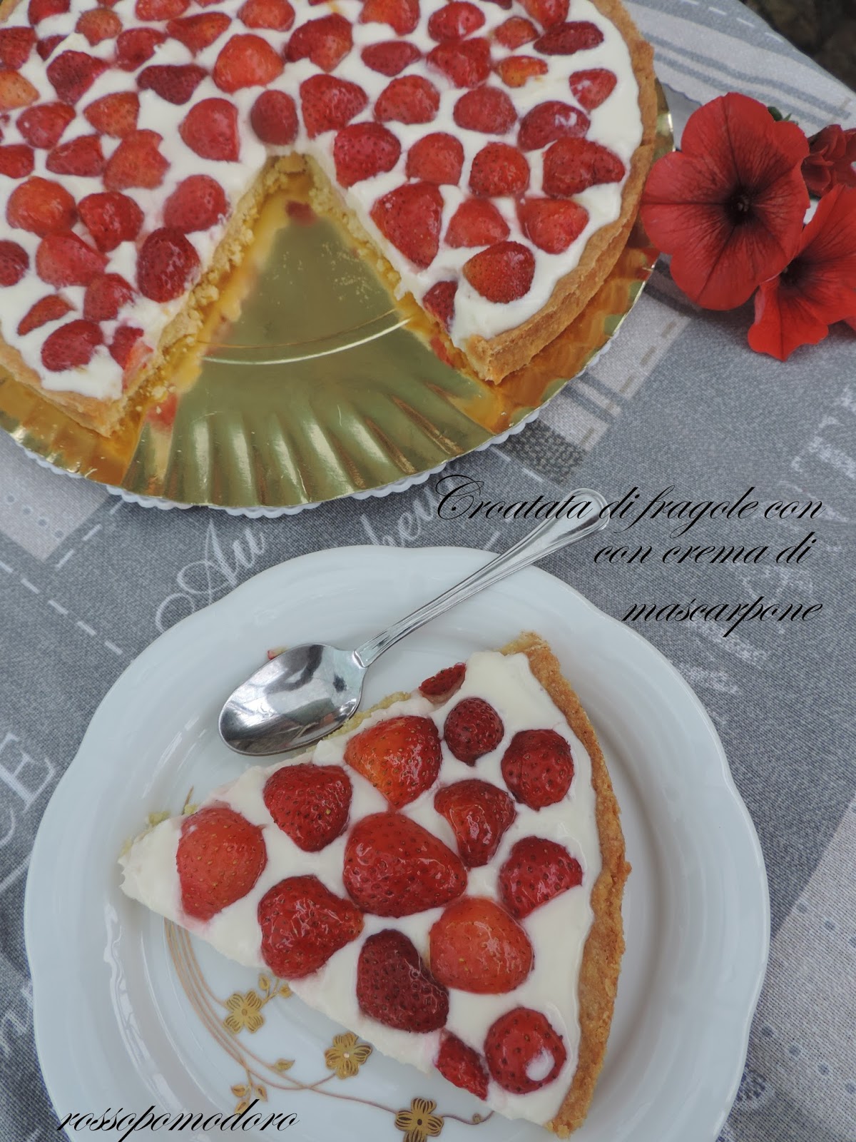 Crostata di fragole con crema di mascarpone