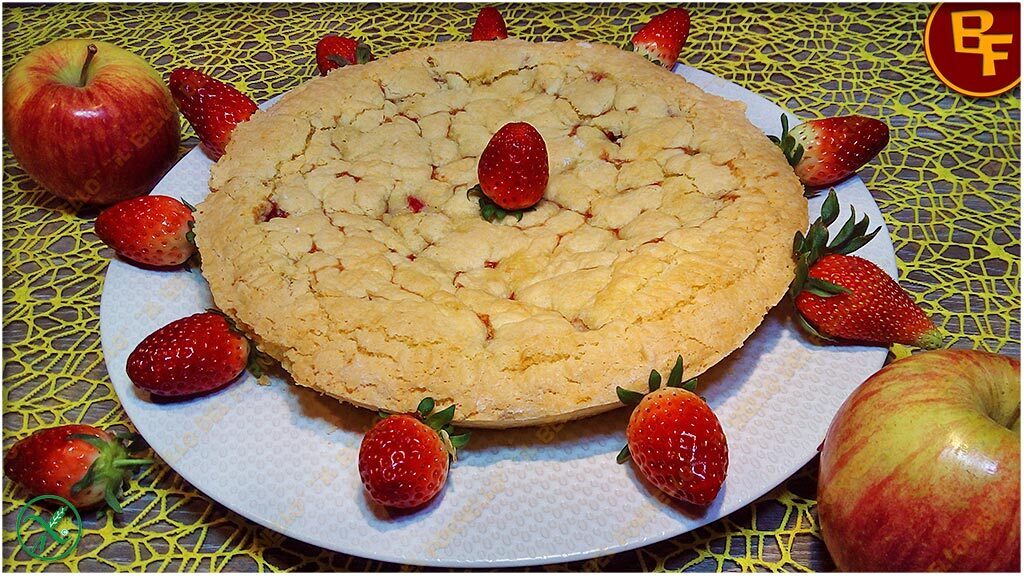 Crostata di mele e marmellata di fragole | senza glutine