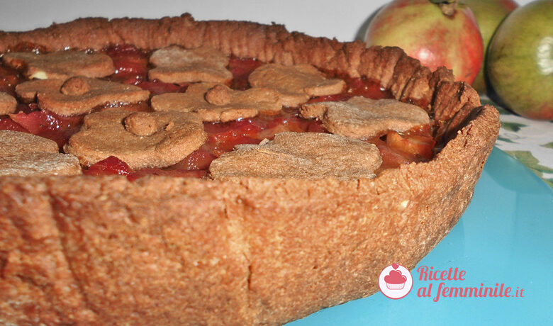 Crostata di mele e succo di melograno vegana