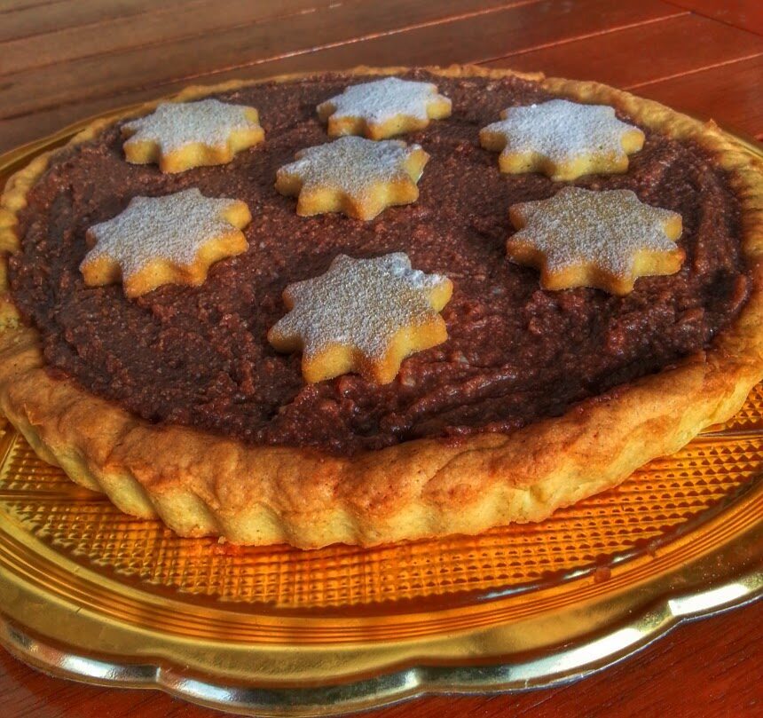 Crostata di pasta frolla ricotta, nutella