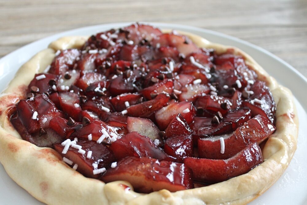Crostata di pere glassate al merlot
