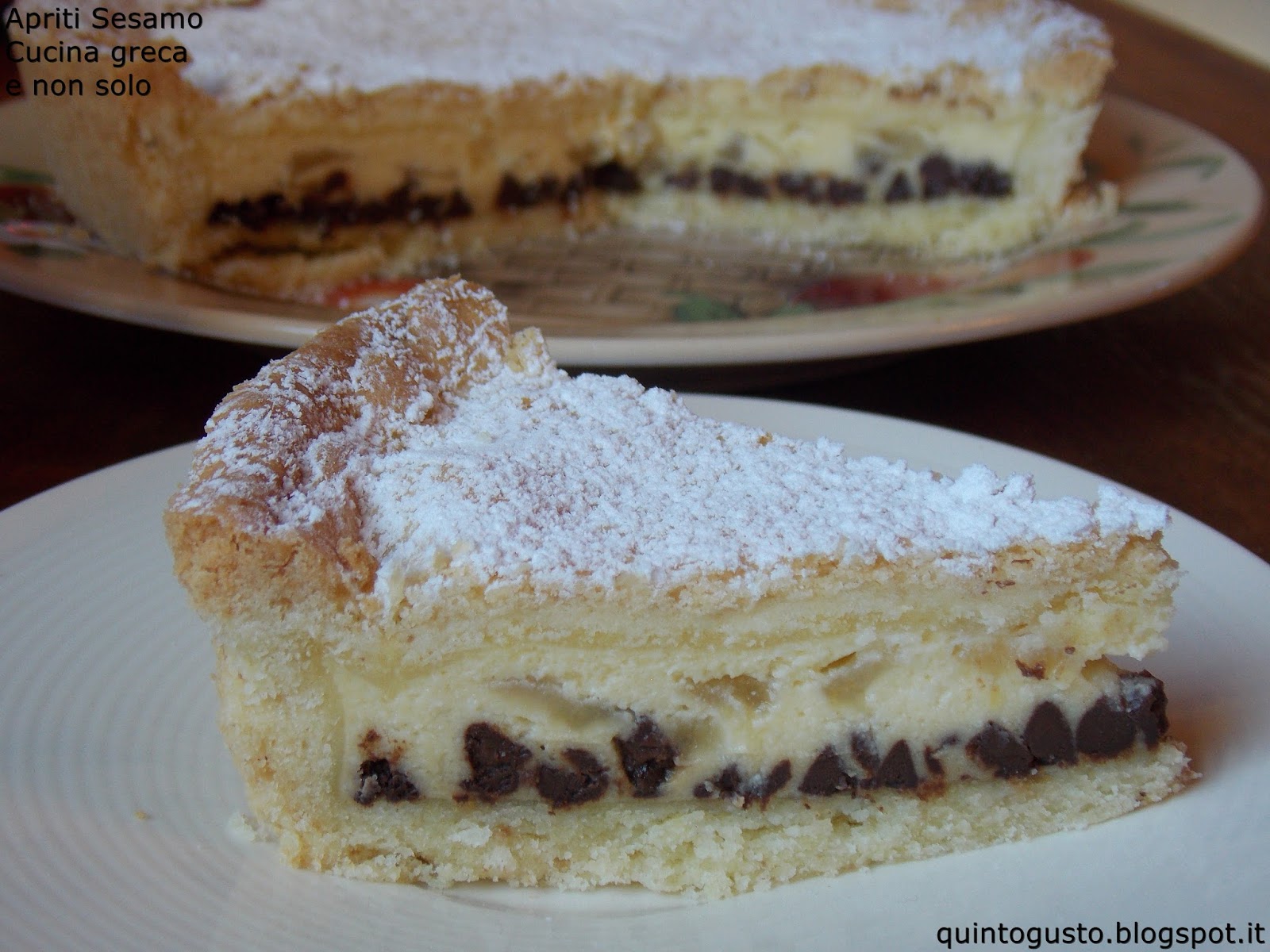Crostata di ricotta con pere e cioccolato