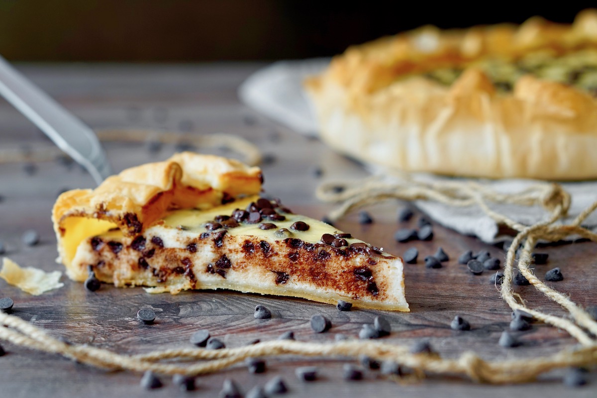 Crostata di sfoglia al cioccolato e ricotta