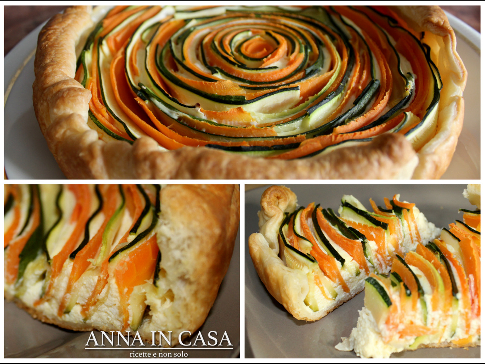 Crostata di sfoglia con zucchine e carote