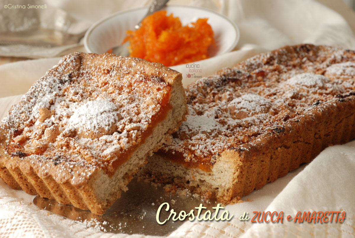 Crostata di zucca e amaretti con frolla integrale ai 7 cereali