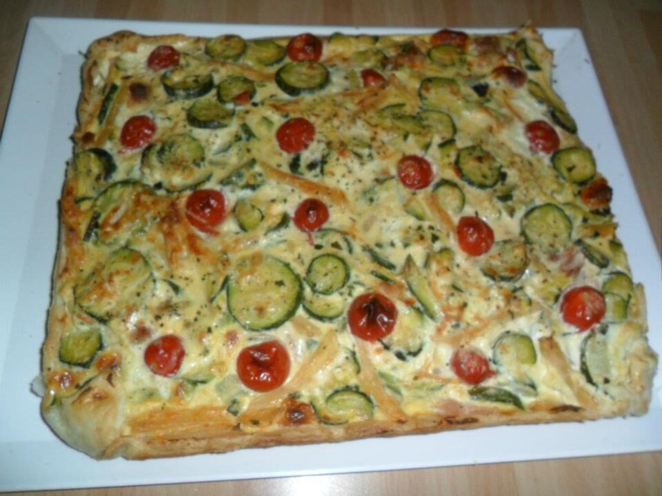 Crostata di zucchine,prosciutto e ricotta