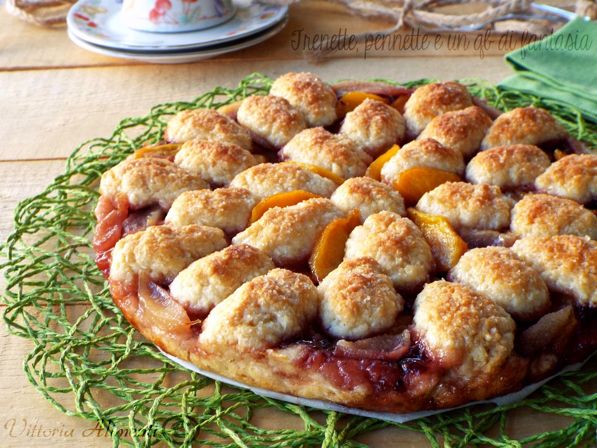 Crostata fior di pesca e pera | frolla allo yogurt