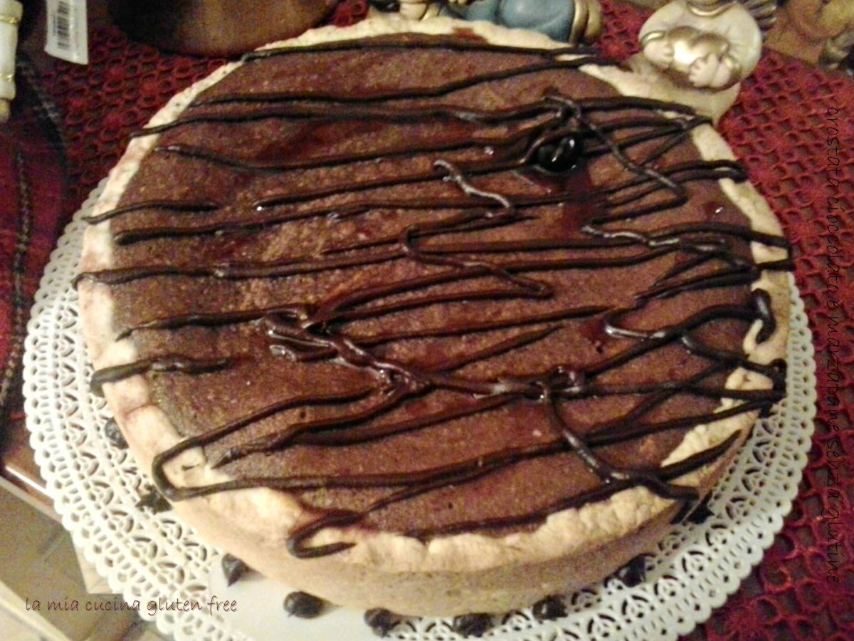 Crostata frangipane al cioccolato e amarene senza glutine