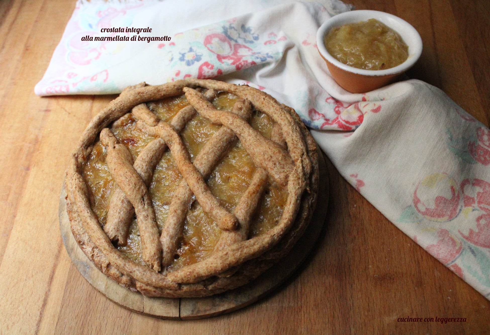 Crostata integrale alla marmellata di bergamotto