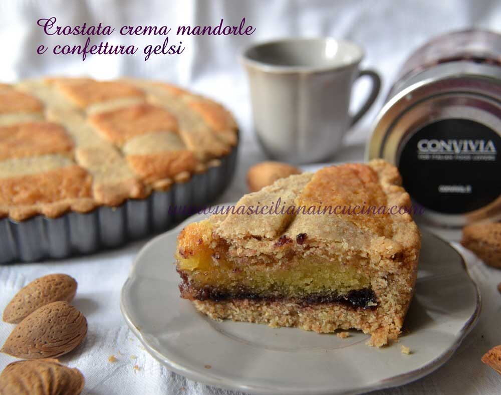 Crostata integrale crema mandorle e confettura gelsi