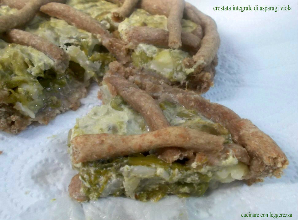 Crostata integrale di asparagi viola