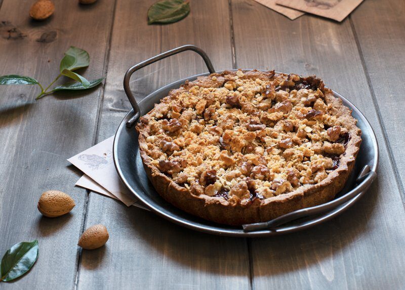Crostata integrale pere confettura di mirtilli