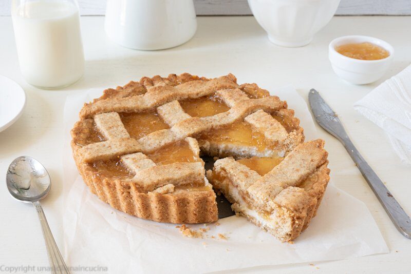 Crostata integrale ricotta e confettura di ananas