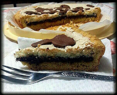Crostata meringata al cocco con crema di nocciole