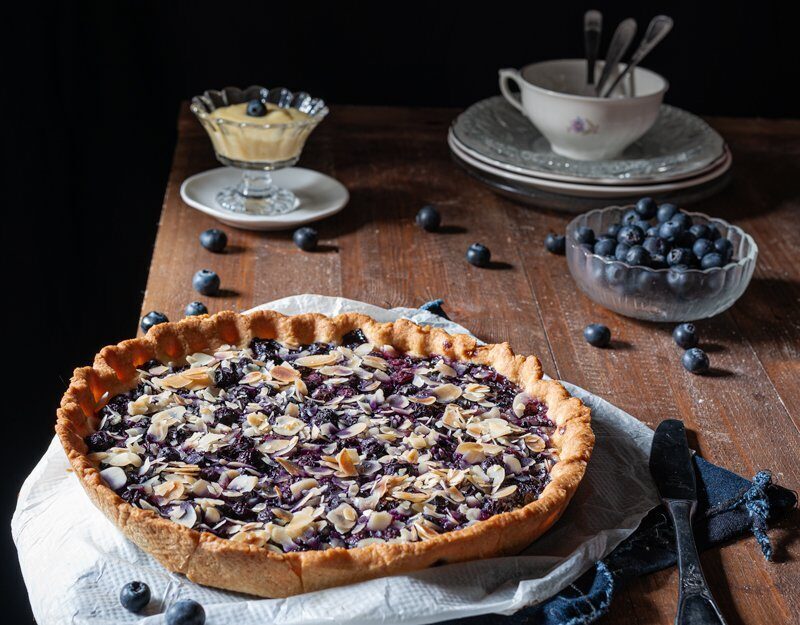 Crostata mirtilli freschi e mandorle