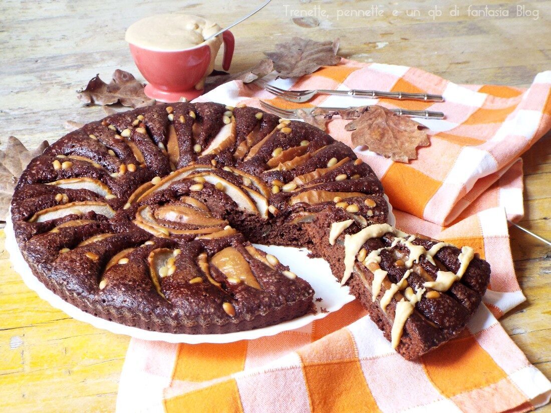 Crostata morbida cacao, banana e pera