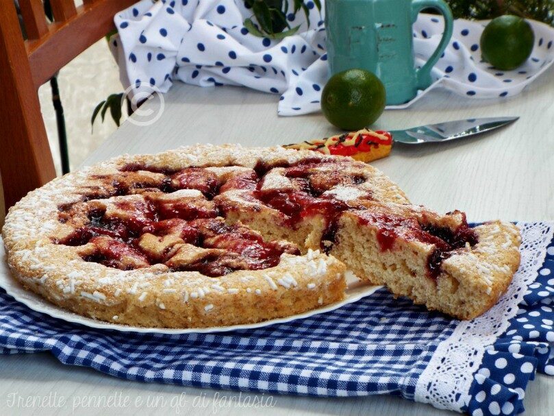 Crostata morbida ciliegie e lamponi