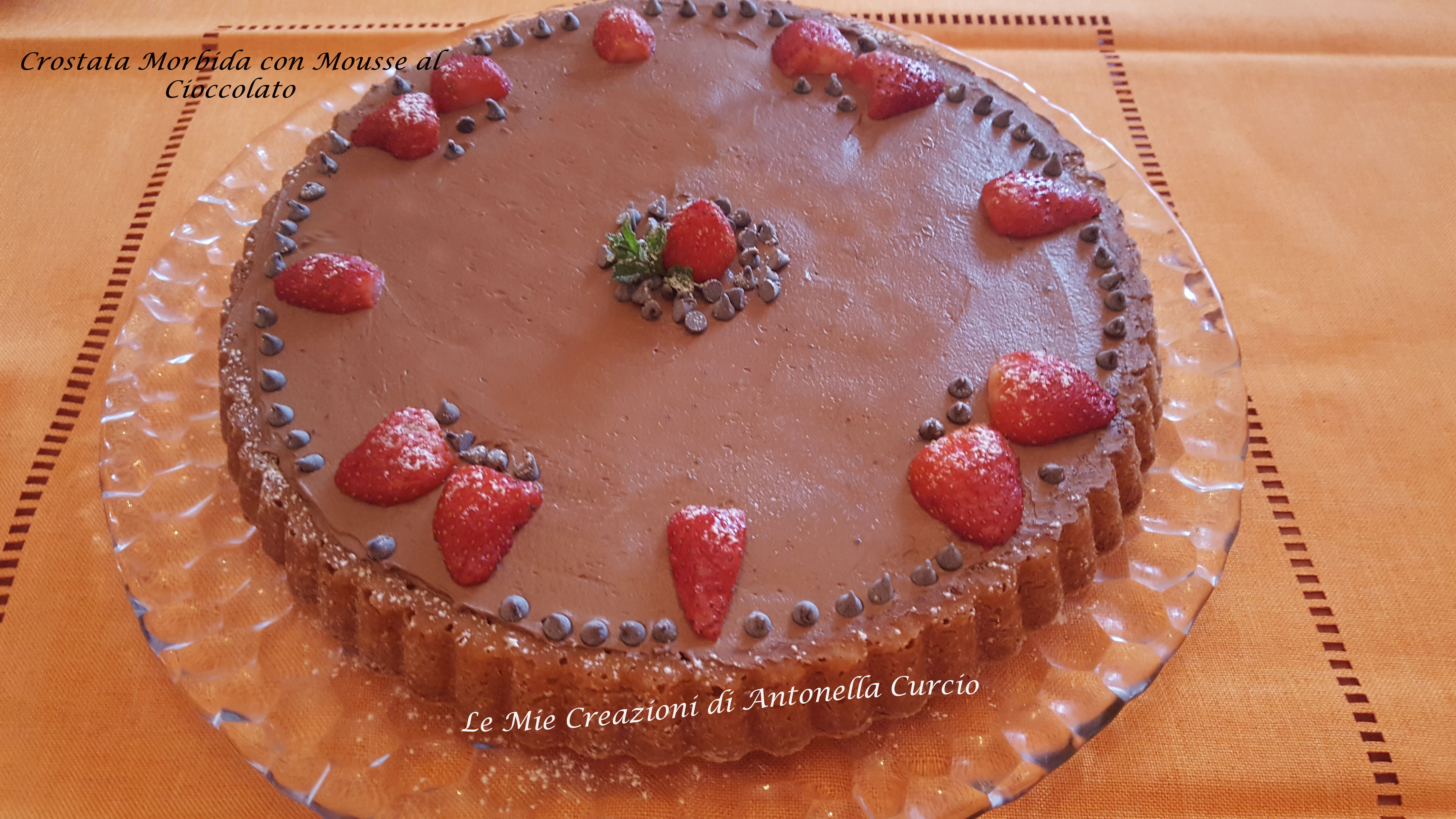 Crostata morbida con mousse al cioccolato senza glutine e lattosio