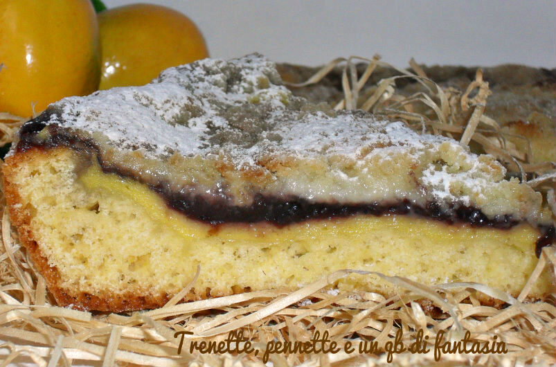 Crostata morbida crema e mirtilli