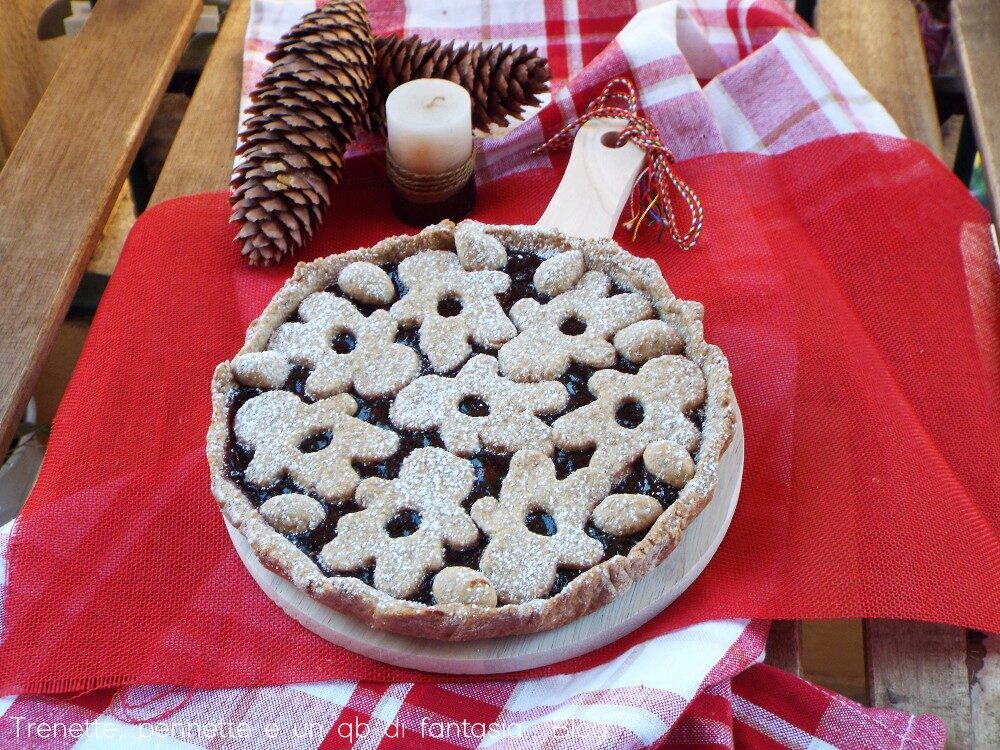 Crostata omini di natale con avanzi di torta