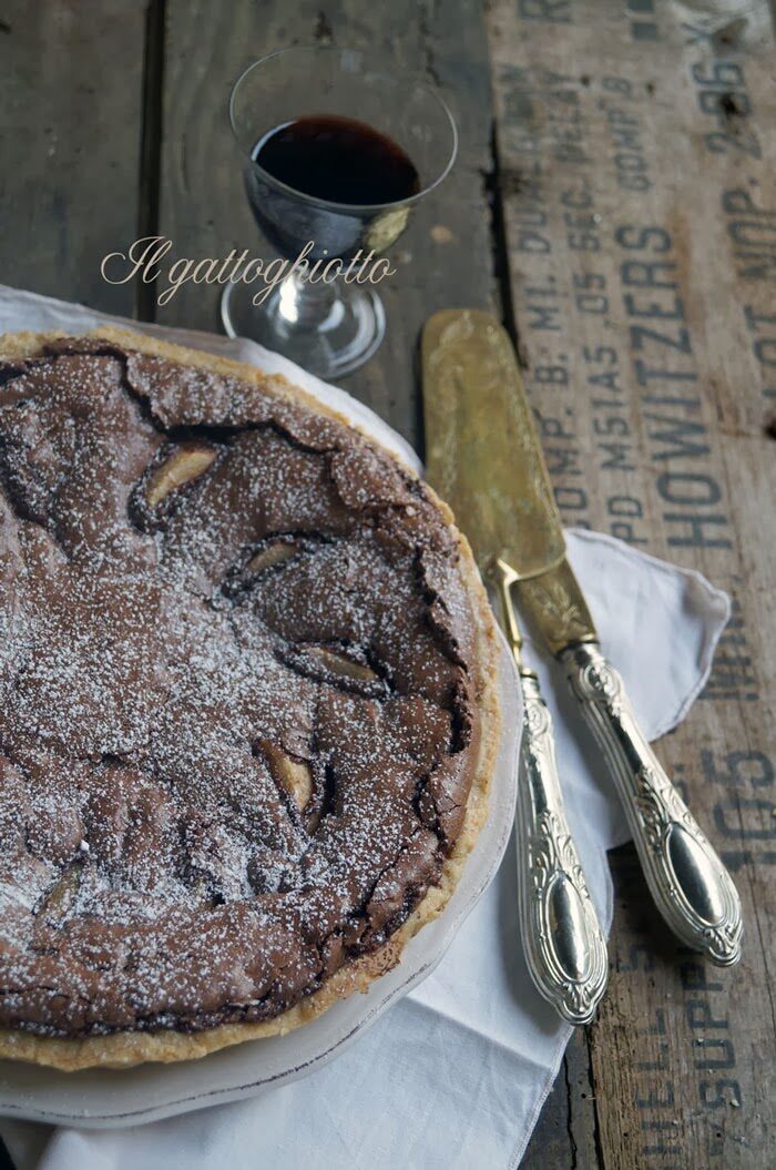 Crostata pere, cioccolato e mandorle