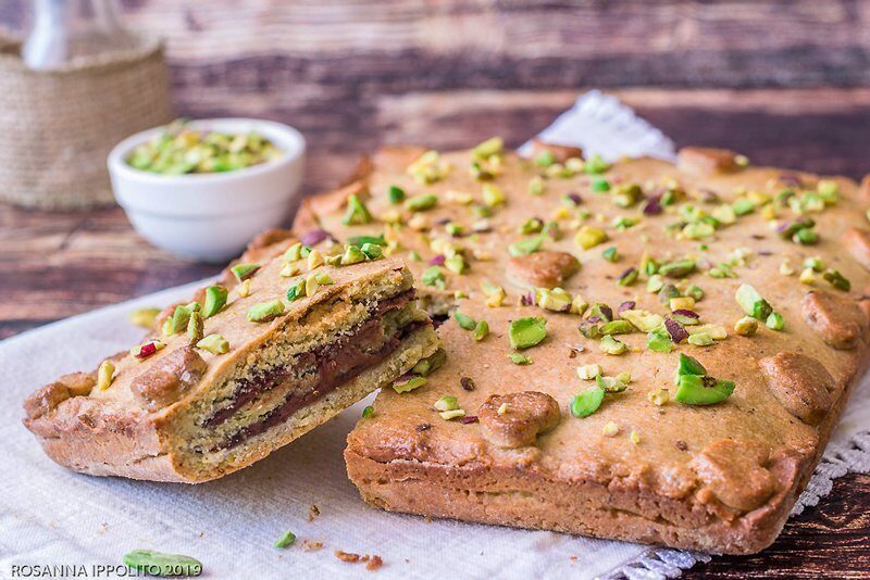 Crostata pistacchio e crema di nocciole e cacao