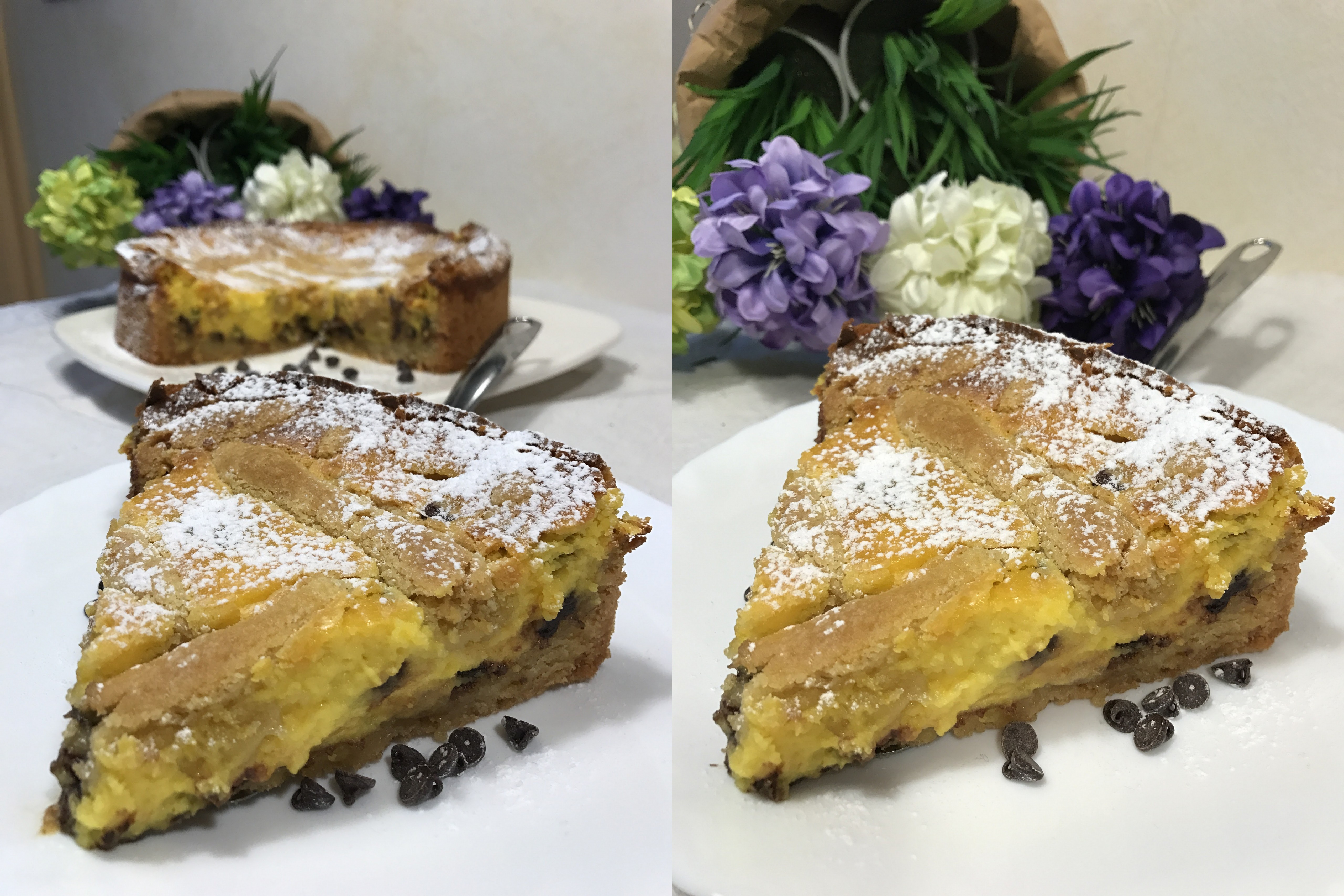 Crostata ricotta e cioccolato aromatizzata all’ arancia